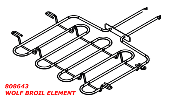 808643 Wolf Oven Broil Element