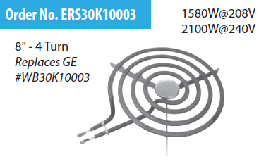 ERS30K10003 Replacement for WB30K10003 GE Hotpoint 8" Range Element