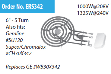 ERS342 Replacement  for WB30X342 6" GE Hotpoint Range Surface Element