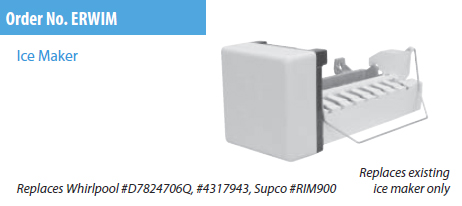 ERP ERWIM Replacement Icemaker for Whirlpool D7824706Q