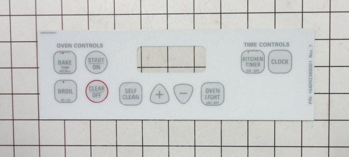 WB27T10518 General Electric Oven Control Faceplate
